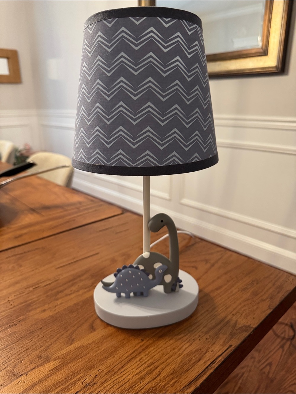Gray Dinosaur Table Lamp - Kids Accent Night Light
